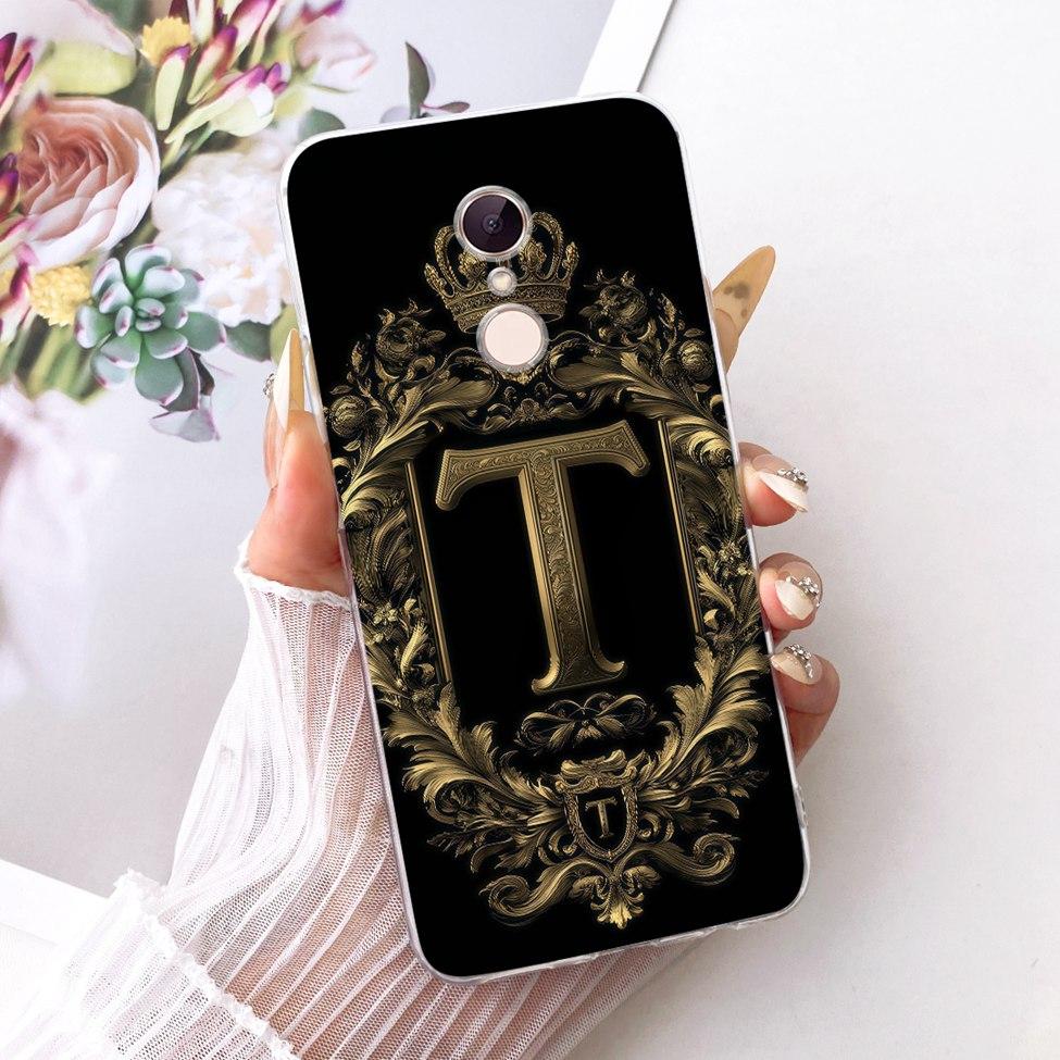 Чехол-бампер для Redmi 5, прозрачный, с роскошной короной, буквы от A до Z, 2D плоский узор, мягкий корпус для Redmi MDG1 MDI1