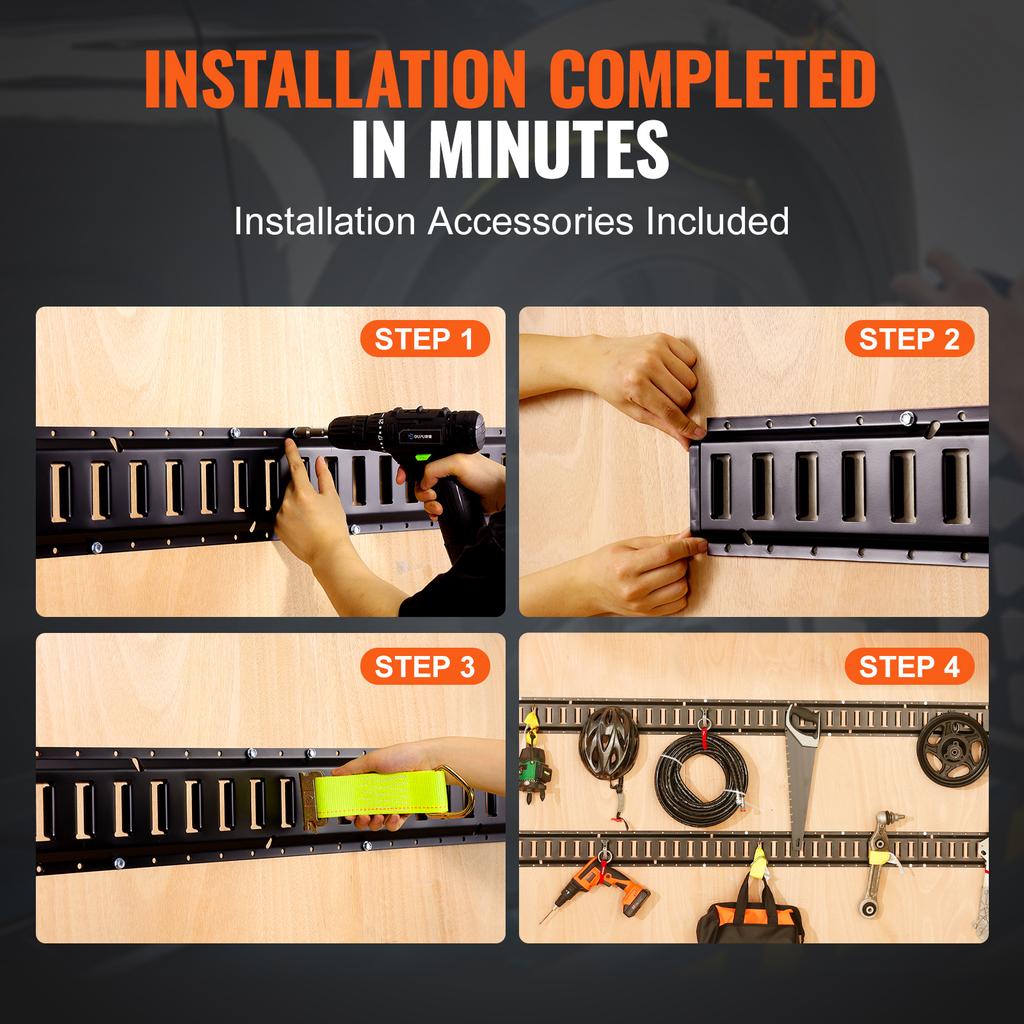 SucceBuy Комплект направляющих E-track для крепления груза 2/5 футов, 4 шт., надежное крепление груза 2000 фунтов, направляющие E-track с винтами для гаражей, прицепов, крепления квадроциклов