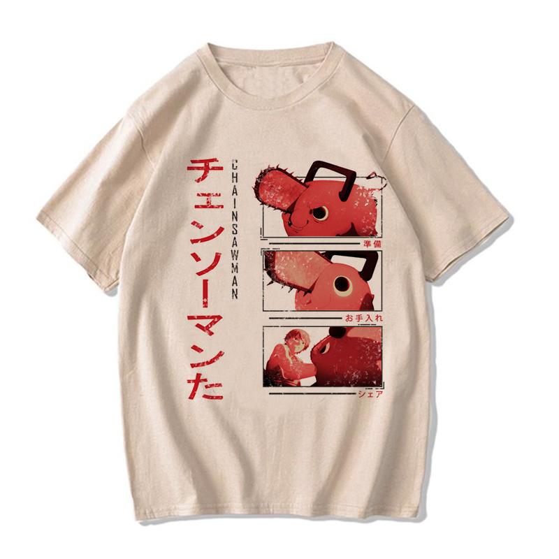Chainsaw Unisex T Shirt Unisex Unisexga Cartoon Pochita Tshirt Japanese Anime Makima Harajuku Graphic Tees Clothing Tops Tshirt