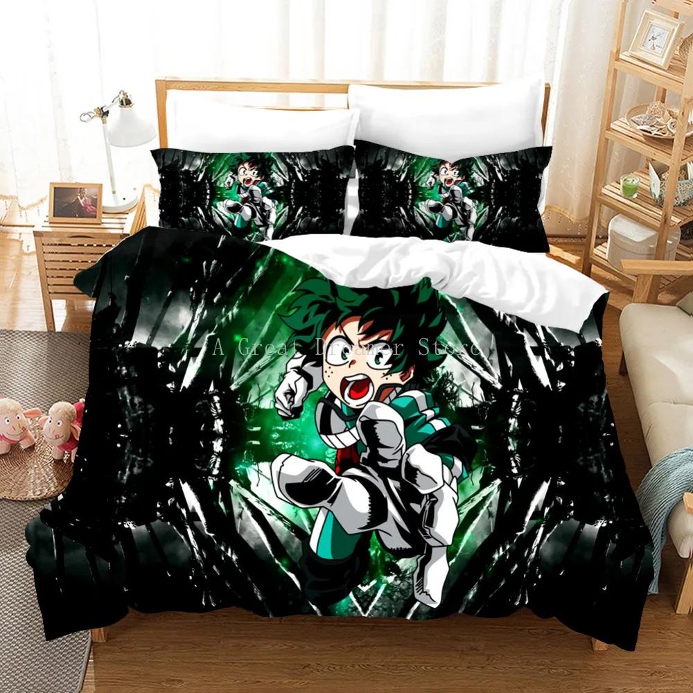 Anime My Hero Academia Printed Bedding Collection Cartoon Duvet Covers Pillowcases Comforter Bedding Collection Bedclothes With Bed Linen