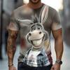 New Men's Animal Graphic T-shirt Summer Fun and Fashionable Short-sleeved Top Men's Loose Round-neck T-shirt Parent-child Outfit