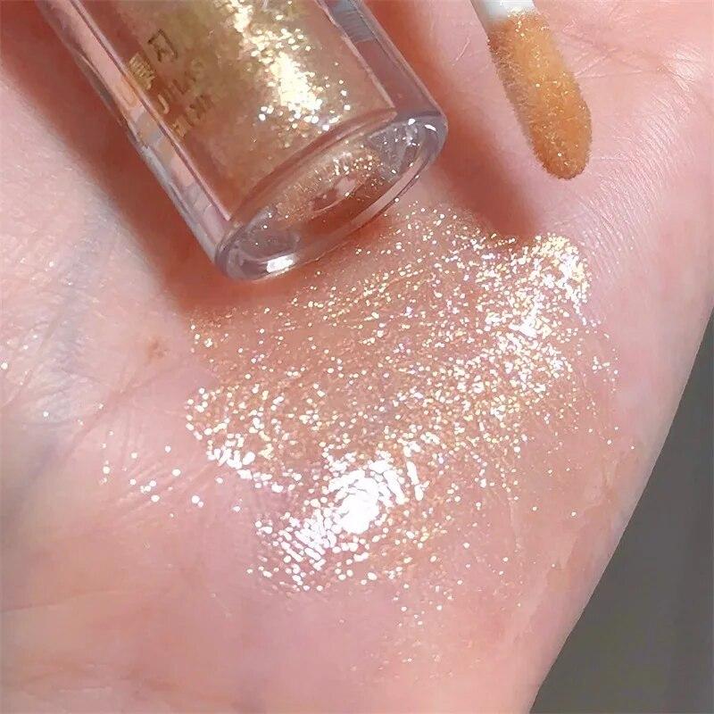 Водонепроницаемый мерцающий блеск для губ 5 цветов Сверкающая жидкая помада с блестками Блеск для губ Сексуальная косметика для макияжа губ