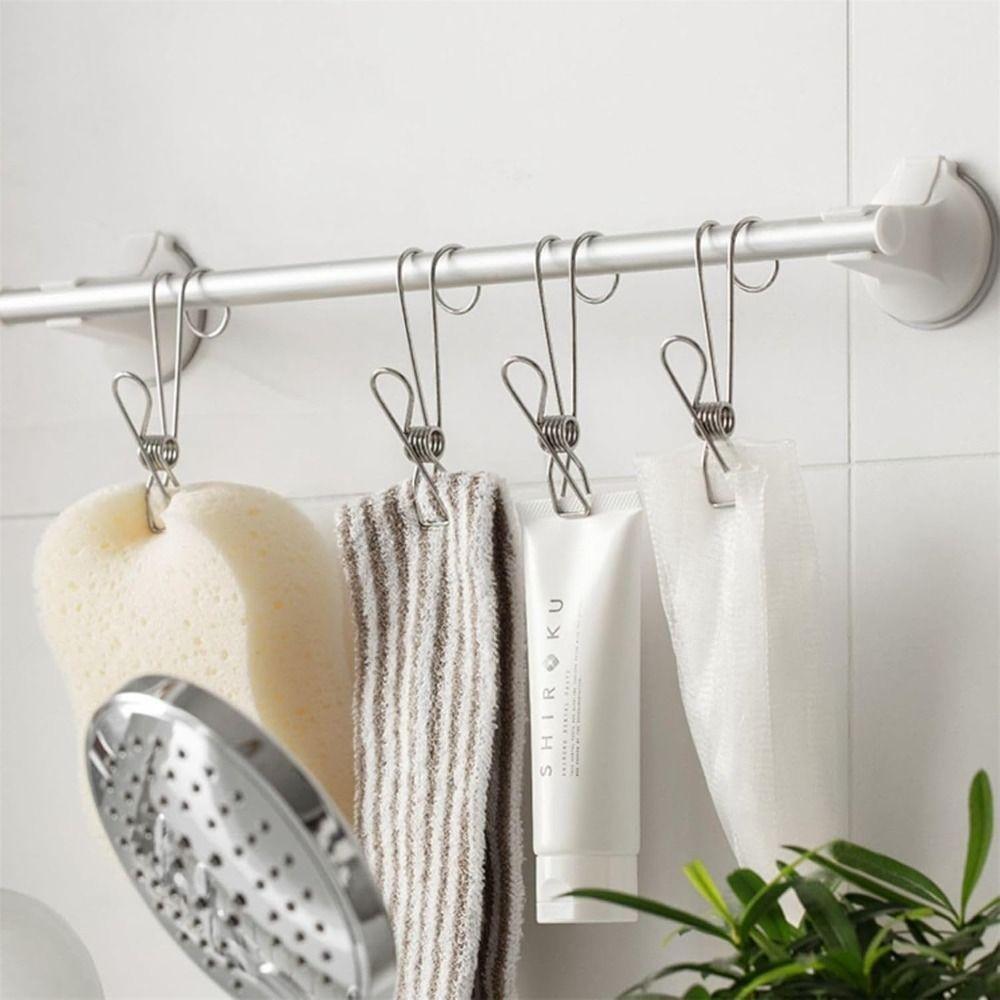 6Pcs Durable Long Tail Clip Organizer Metal Clothespins Multifunctional Towel Organizer Closet