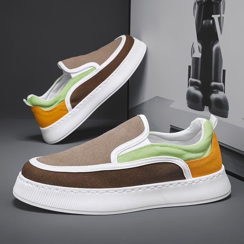 Повседневные мокасины для мужчин, модные мужские туфли на плоской подошве, новинка 2025 года, повседневная мужская обувь, мягкая, удобная, дышащая, мужская парусиновая обувь, Tenis Hombres
