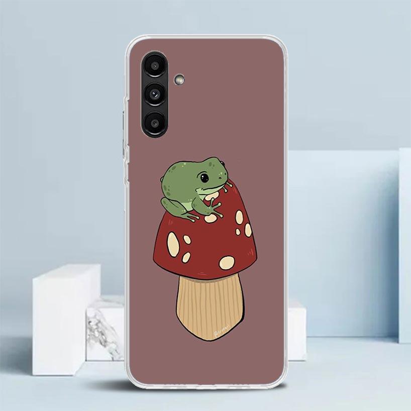 Коттеджкор Лягушка Гриб Кавайный Чехол для Телефона Для Samsung Galaxy A17 A37 A57 A16 A15 A14 A13 A56 A55 A54 A53 A36 A35 A34 A33 A26 A