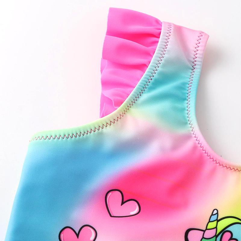 2025 Cross-border Girls' Unicorn One-Piece Swimsuit - Sexy Baby Bikini Swimwear for Children (S, M, L)