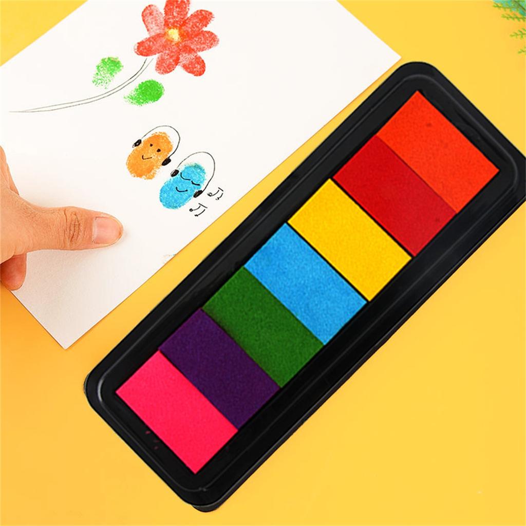 Kindergarten Creative Finger Paint Ink Pad Diy Printing Station 7 Colours Kids Finger Pad Drawing Toys 2ml