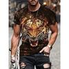 Men's T Shirt Tee Graphic Animal Lion Crew Neck Clothing Apparel 3D Print Outdoor Daily Short Sleeve Print Vintage Fashion Designer