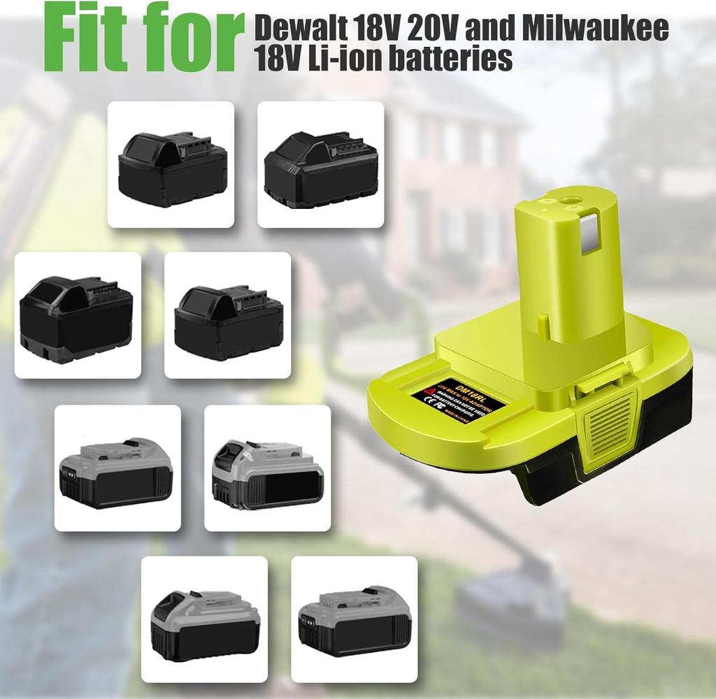 Адаптер для аккумулятора DM18RL для Dewalt для Milwaukee 20V/18V Li-Ion аккумулятора Преобразователь для инструмента Ryobi 18V P108 Аккумулятор Дрель