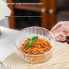Стеклянное сервировочное блюдо с ручкой - Круглая салатница и фруктовница, Глубокий прозрачный дизайн