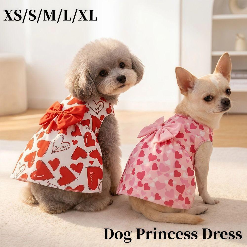 Bow Lace Medium/Small Pet Skirts Breathable Dog‘s Summer Dress For Puppy Poodle Chihuahua Etc