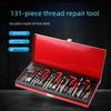 131-Piece Automotive Thread Repair Kit for Screw Tapping and Hardware Repair.