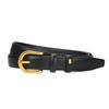 Women's High-End Genuine Leather Belt for Jeans and Trousers - Black Cowhide with Simple Pin Buckle