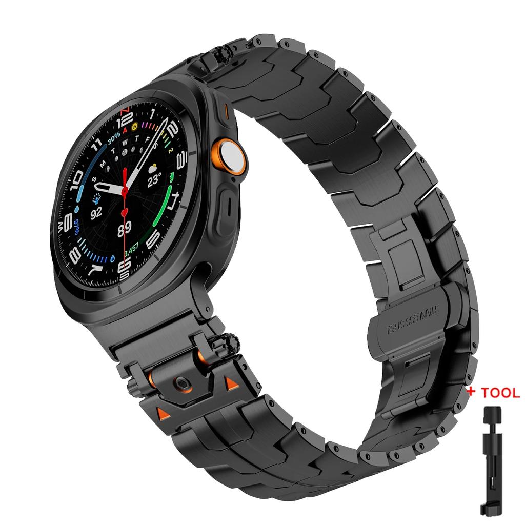 Ремешок из нержавеющей стали для Samsung Galaxy Watch Ultra 47 мм Браслет-петля для Galaxy Watch Ultra 47 мм Без зазоров Звеньевой браслет