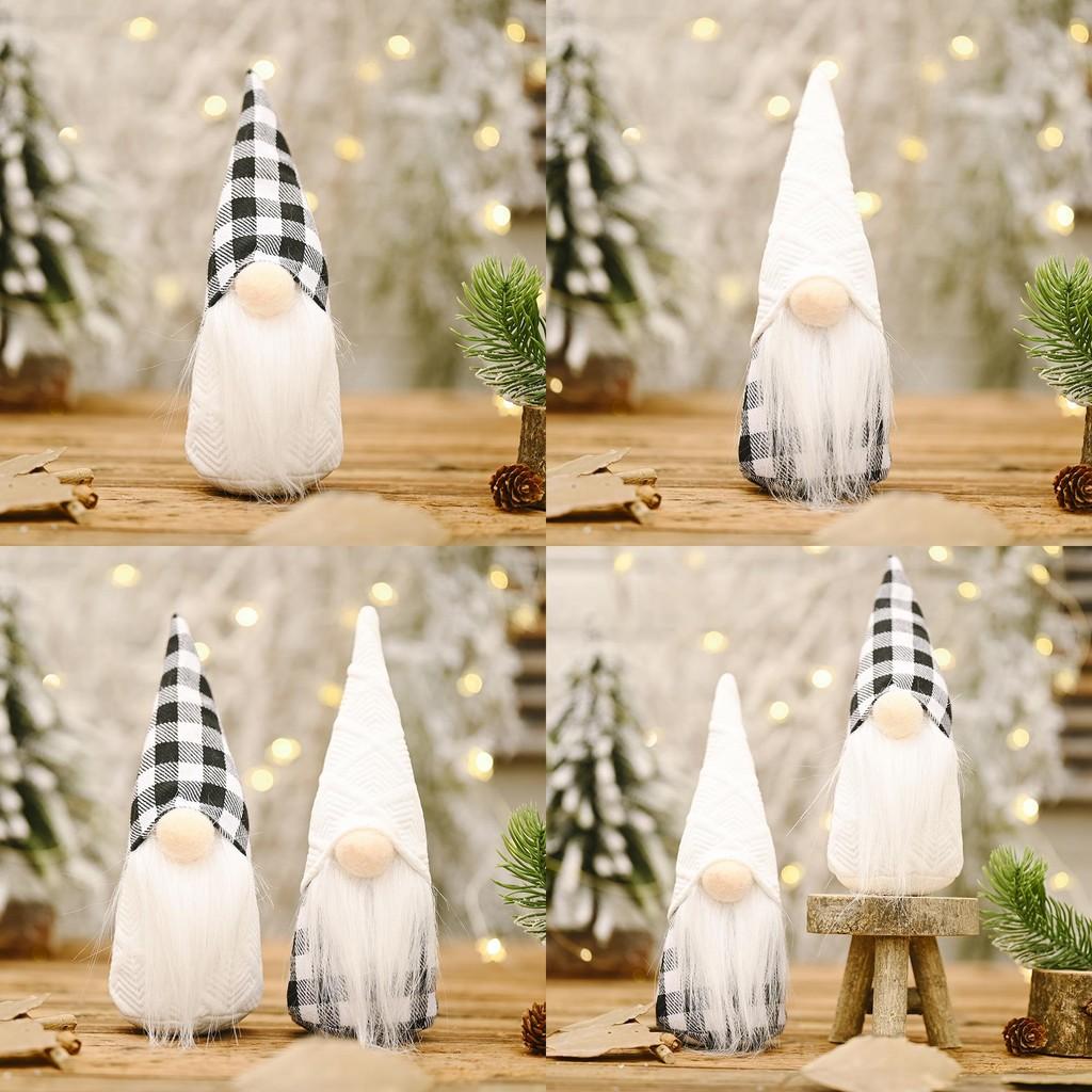 Christmas Santa Plush Toy With Unique Checkered Pattern For Party Decoration And Gift Giving