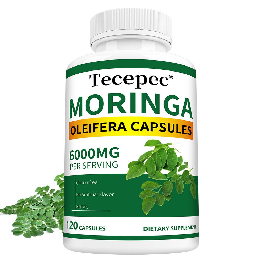 Moringa Oleifera Capsules 6000mg Per Serving, Leaf Extract Herbal Dietary Supplement, 120 Capsules