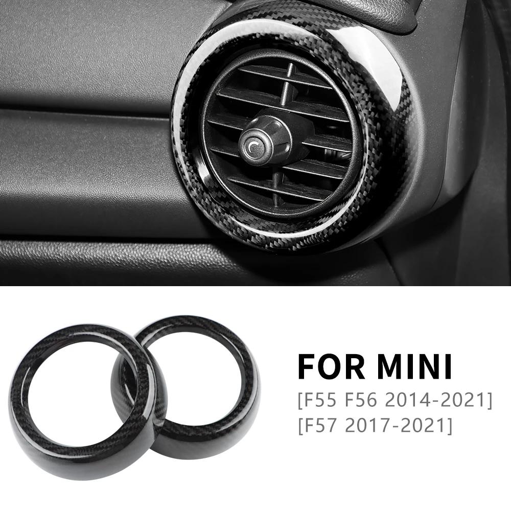 For Mini Cooper F55 F56 F57 2017-2021 Carbon Fiber Dashboard Side Vent Ring Air Outlet Cover Trim Sticker Decal Accessories