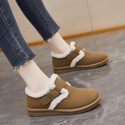 Новые зимние женские плюшевые теплые модные ретро женские плоские хлопковые тапочки женские зимние сапоги на толстой подошве