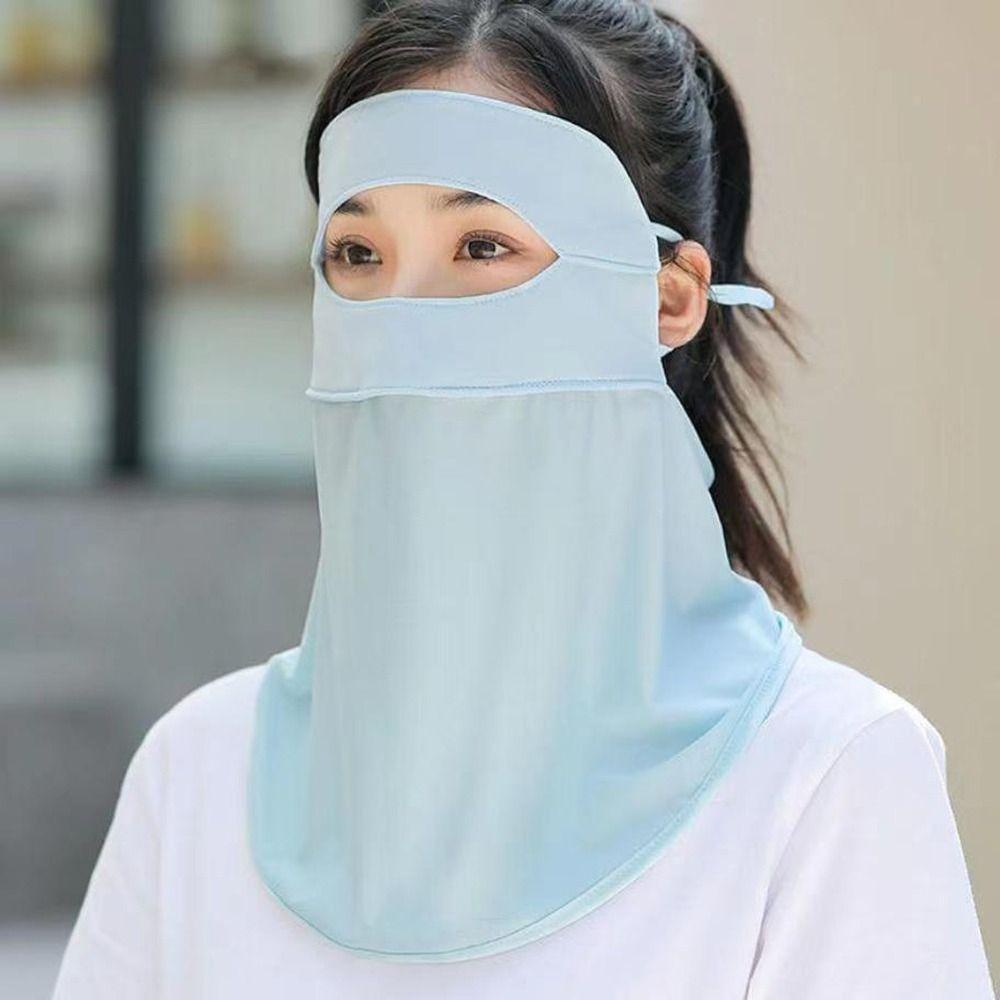 UV Protection Summer Breathable Mask Face Neck Shoulder Sunscreen Shawl for Women