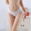 Женские трусы с низкой посадкой и бесшовным декором бантом, прозрачные кружевные сексуальные стринги