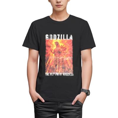 Футболка Fineplus Godzilla, с коротким рукавом, с принтом постера Кинг Гидоры, в японском стиле, с дизайном цветущей сакуры, атрибутика с персонажем