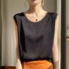 Элегантный шелковый атласный топ-майка без рукавов для костюмов