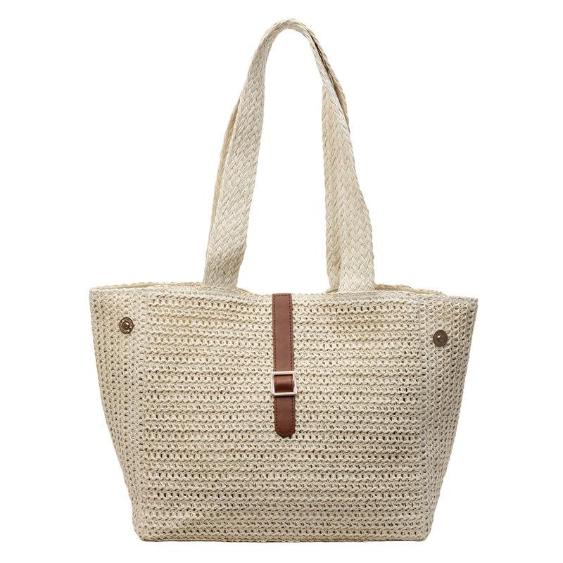 Large-capacity Commuter Tote Bag Women's Summer New Woven Straw Bag Seaside Vacation Wind Beach Bag