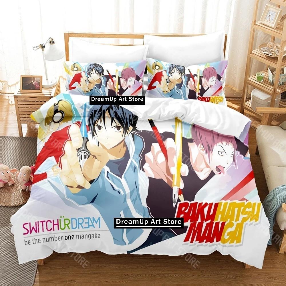 3D Printed Anime Bakuman Bedding Set for Boys Girls Duvet Cover And Pillowcase Included Twin Queen King Full Single Double Sizes