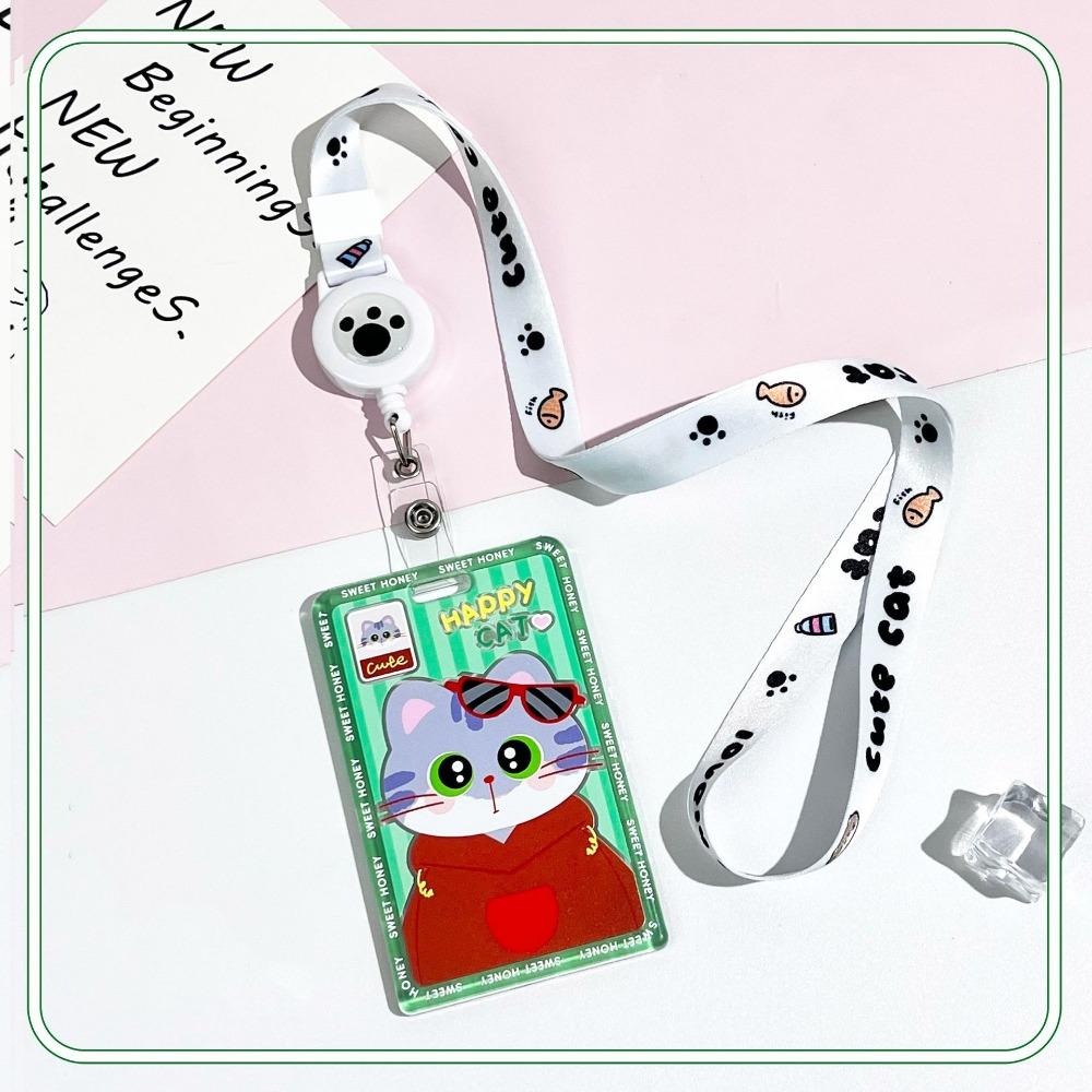 Портативный карман для карт с шейным шнурком, защитный чехол для карт, милый держатель для карт, канцелярские товары