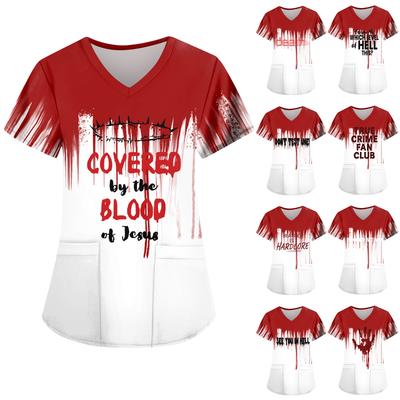 Женские свободные топы с коротким рукавом Повседневные топы больших размеров с V-образным вырезом и короткими рукавами Повседневные летние футболки Женские топы Футболки Рабочая одежда