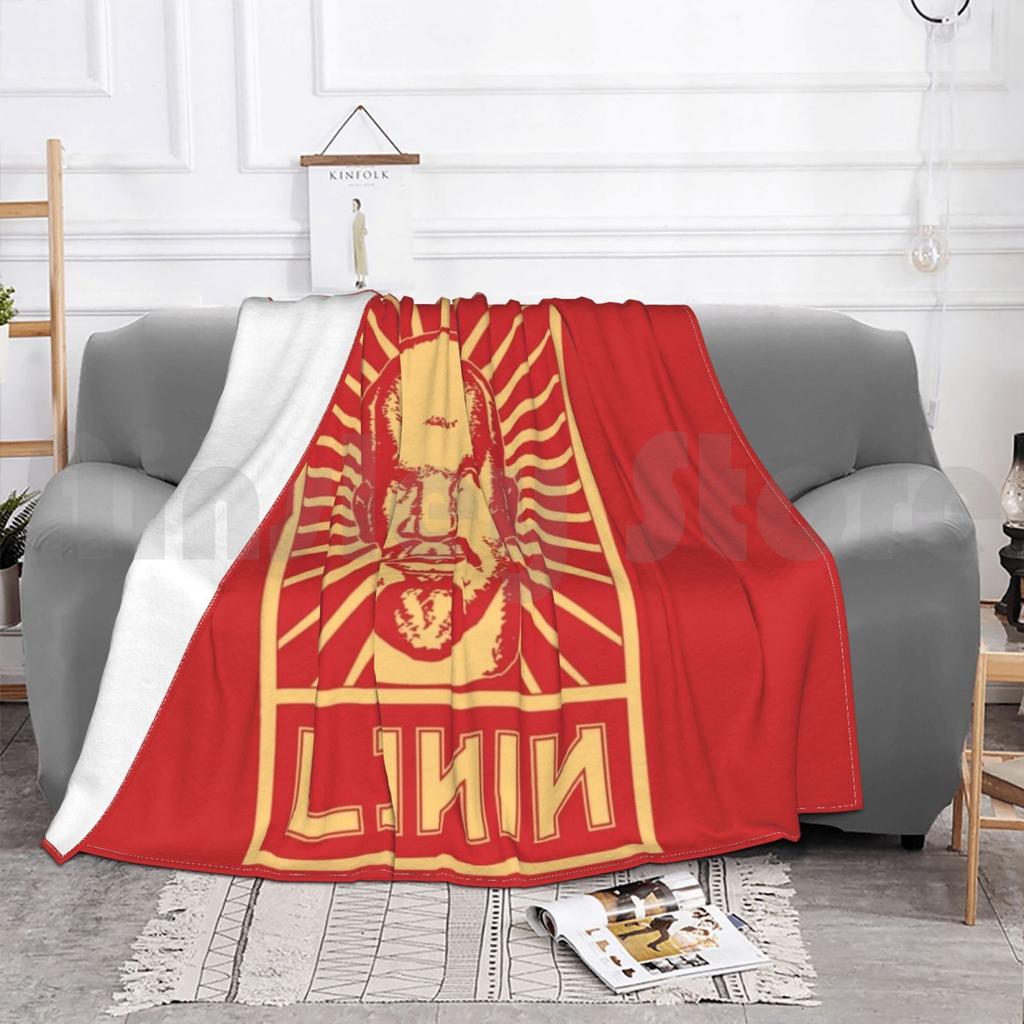 Винтажное Советское Пропагандистское Одеяло с Лениным для Дивана, Кровати, Путешествий Ленин Коммунизм Сталин Маркс Социализм