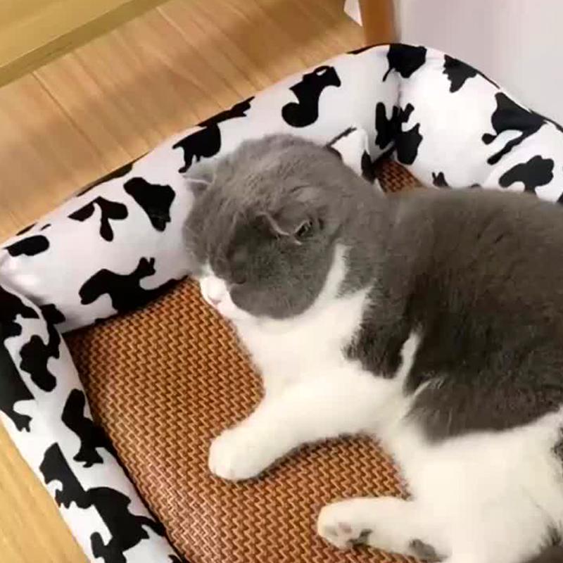 1шт охлаждающая подставка для кошек и щенков тканая кровать удобная для питомцев новая спальная подушка натуральная летняя кровать коврик ротанг