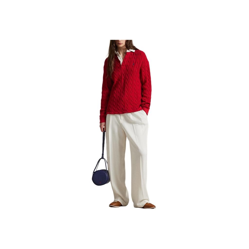 Polo Ralph Lauren Хлопковая рубашка регби с кабельным узором Женские топы 211971743-001