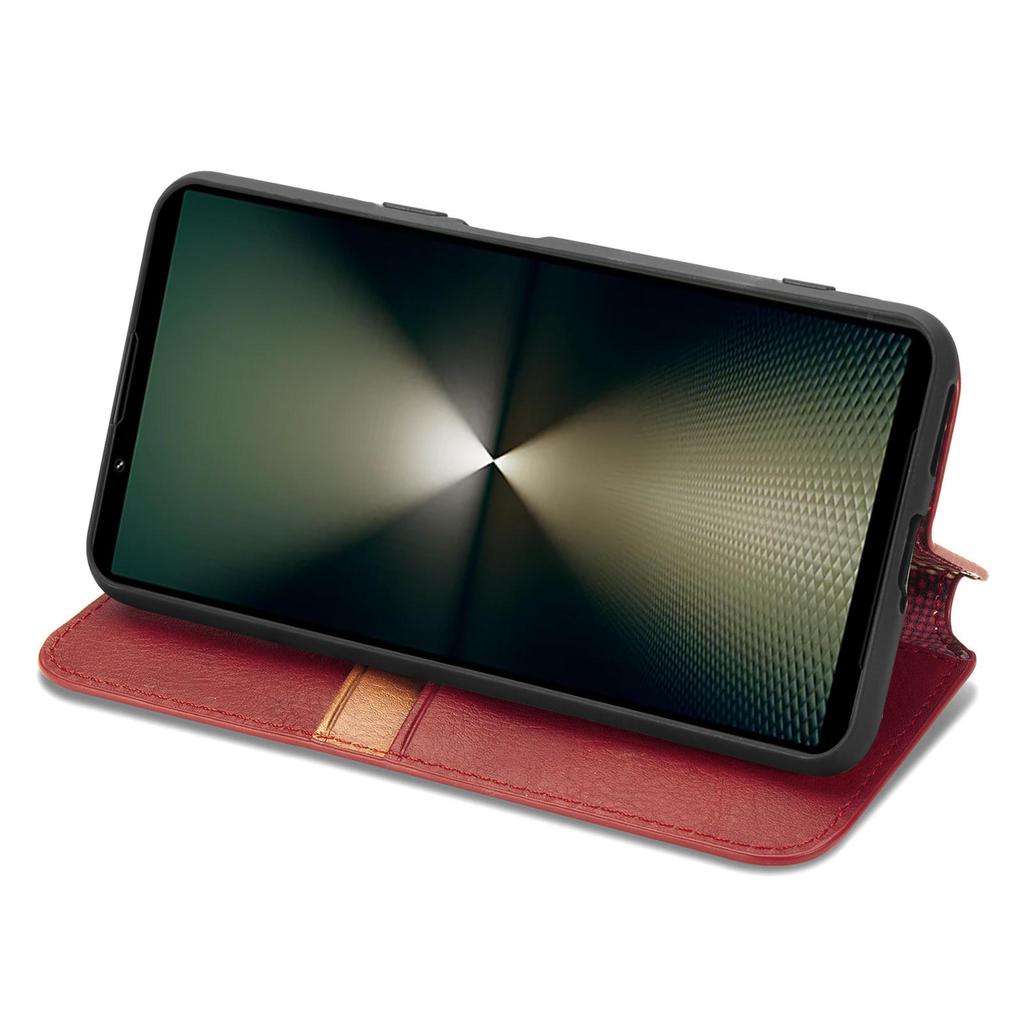 For Sony Xperia 1 VI PU Leather Case Rhombus Imprint Wallet Stand Phone Cover