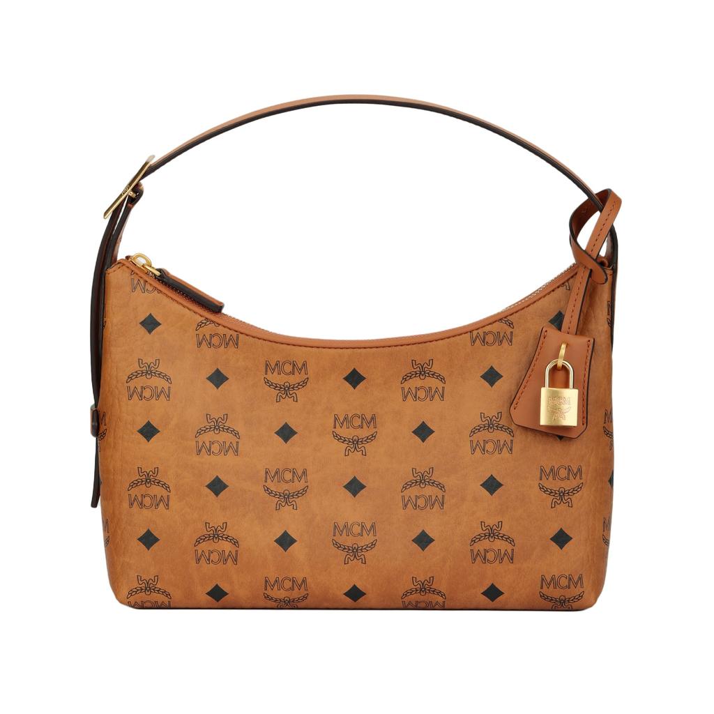 MCM Aren Artificial Leather Shoulder Bag, Handbag, Shoulder Bag Small Women's Brown & Cognac MWHESTA01CO001
