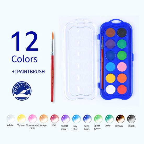 Набор акварельных красок с акварельной кистью 12/24/36/48 ярких цветов высокопигментированная живопись художественный подарок для начинающих профессионалов