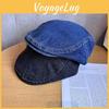 Blue Denim Flat Cap With Vintage Wash And Airflow For Fashion Enthusiasts
