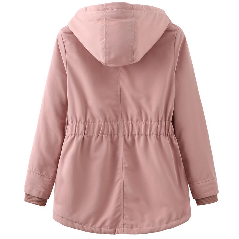 Женские парки, пальто BRIGH DEER, с капюшоном, застегивающимся на молнию, с завязкой на талии, большой размер, теплое пальто, зимняя верхняя одежда