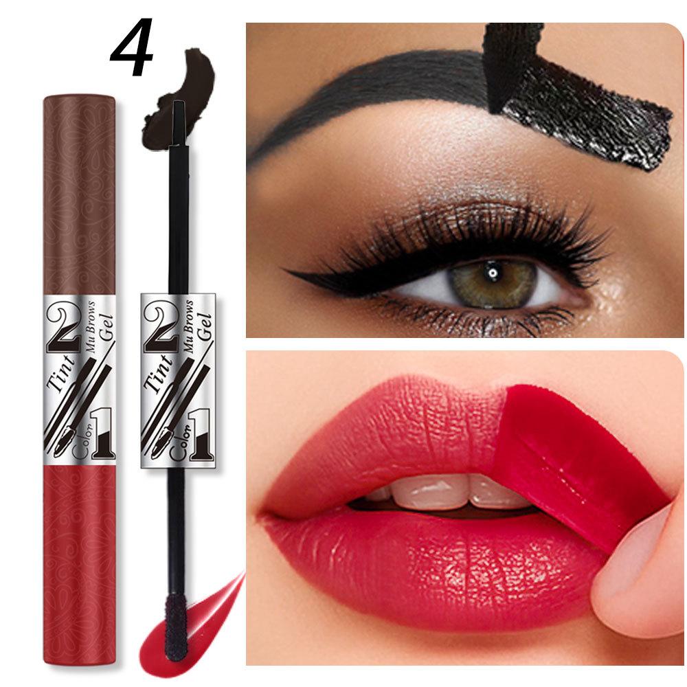 Двусторонний отслаивающийся гель для бровей, тинт для губ, натуральные дикие брови, стойкий оттеночный цвет, 3D-эффект