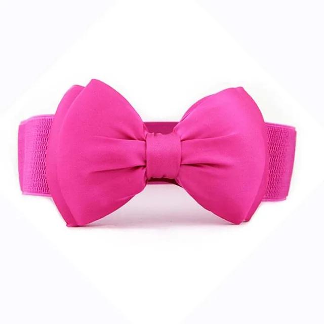 Летний элегантный милый пояс с большим бантом, эластичный широкий эластичный ремень для платья, новые дизайнерские ремни для женщин, винтажный пояс для девочек