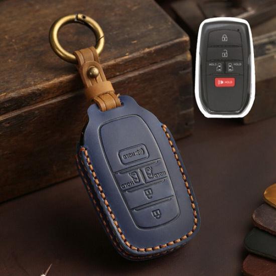 Leather Car Smart Key Fob Case Cover Bag For Toyota Sienna -