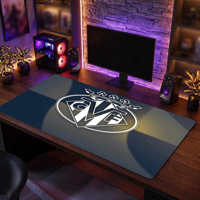 Villarreal FC Theme Pattern Mouse Pad, Soccer Logo Design XXL Gaming Desk Mat Non-Slip Computer Mouse Pad