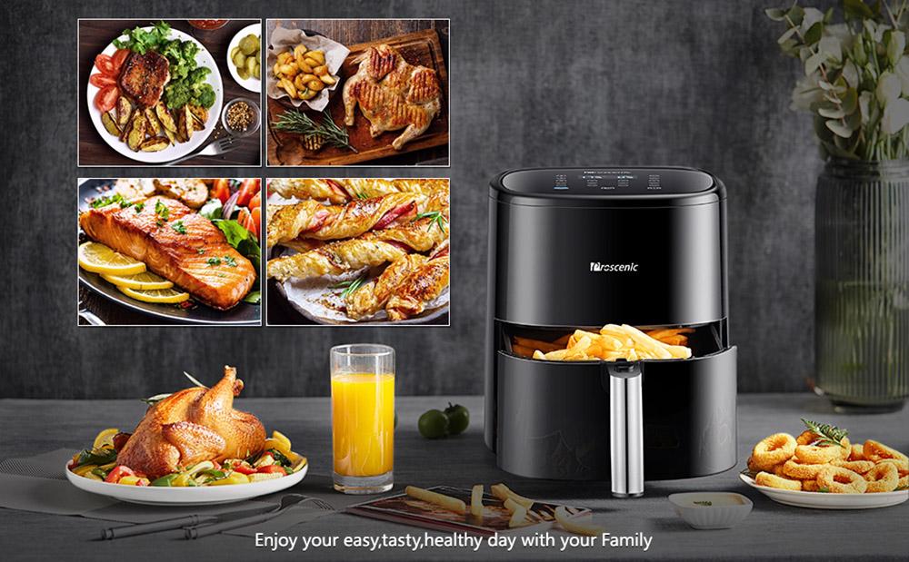 Proscenic T22 Air Fryer with 13 Presets & Shake Reminder, Oil Free Air Fryer 5L, Compatible with APP & Alexa - Black