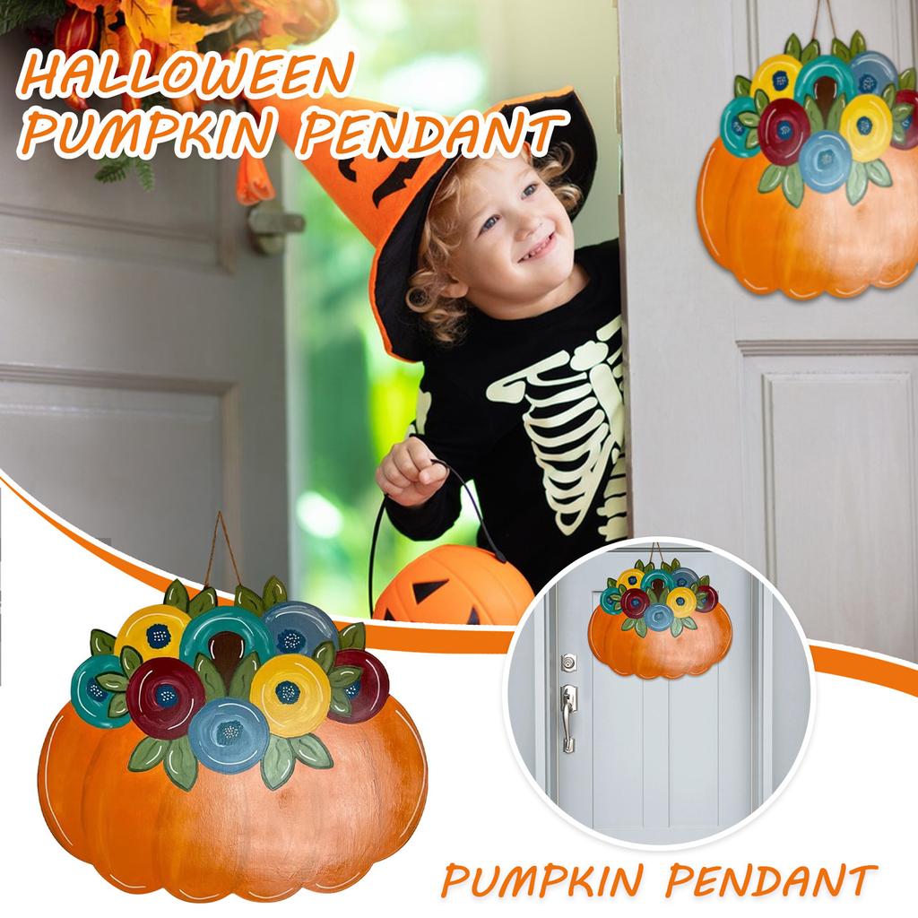 Halloween Door Hanging Autumn Thanksgiving Wooden Door Plate Layout Decoration Pendant