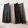 Women's Flocked Mesh Gauze High Waist Skirt - Spring/Autumn 2025 Mid-Length Cake Skirt