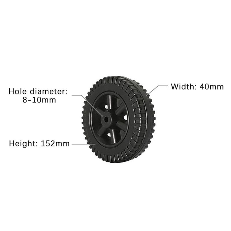 2Pcs Bbq Grill Wheels 6" Oven Accessories 6 Inch Blow Molded Wheel Replacement Barbecue 8-10Mm Hole Backyard Garden Tool Parts