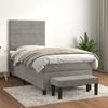 3137881 vidaXL Divan Bed and Mattress Light Grey 90x200 Cm Velvet