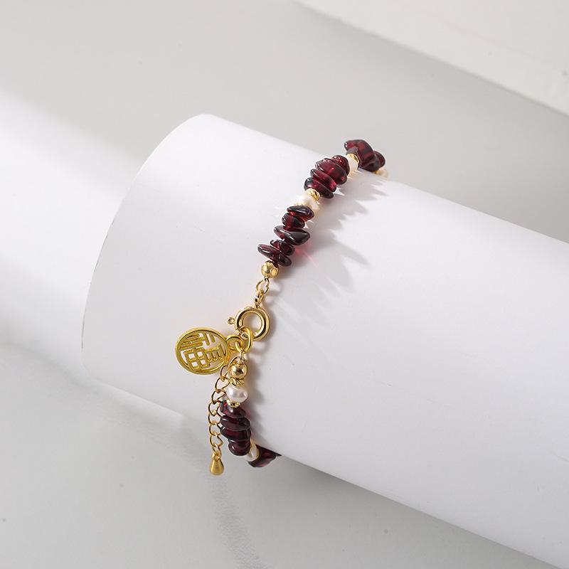 Высококачественный позолоченный браслет из натуральных камней - идеальный подарок для девушки или друга