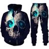 Personality Gothic Skull 3D Print Hoodie Pants Set Men/Women Funny Halloween Streetwear Clothing Suit Hip Hop 2 Pieces Tracksuit