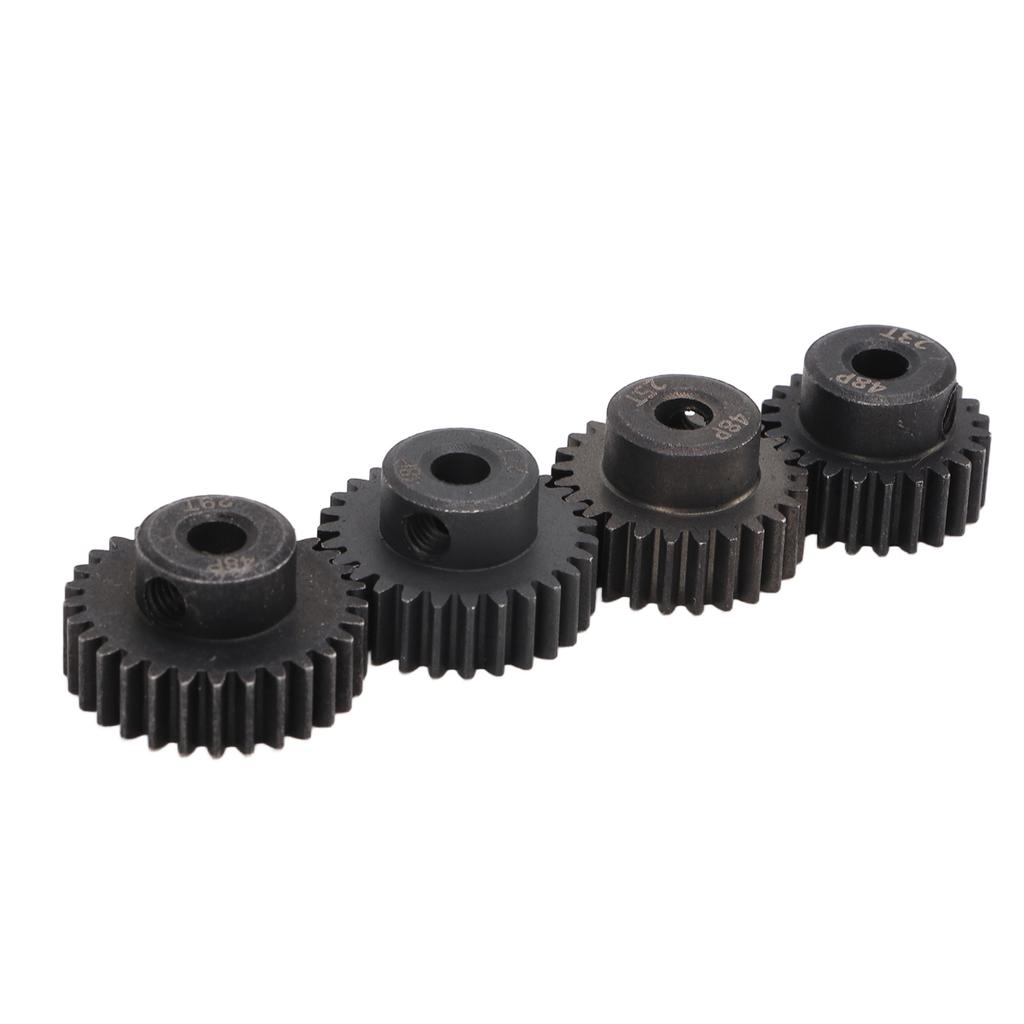 4Pcs RC Motor Pinion Gear 48P 23T 25T 27T 29T Rustproof Metal 48P Pinion Gear Set for 1/10 RC
